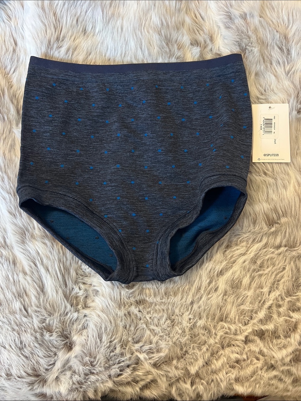 Splits59 Navy Blue Polka High-Waist shorts